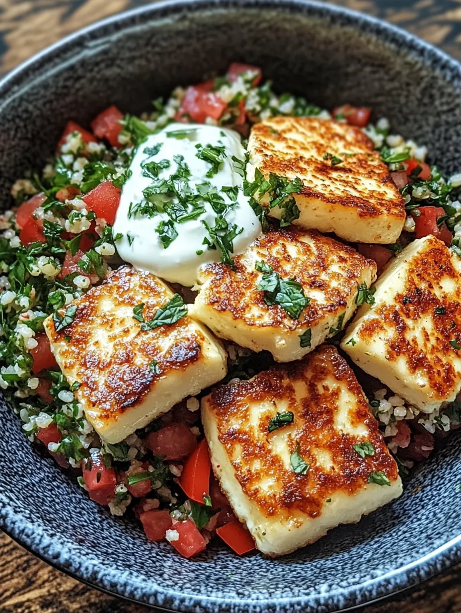 Einfach Würziger Halloumi mit Tabbouleh