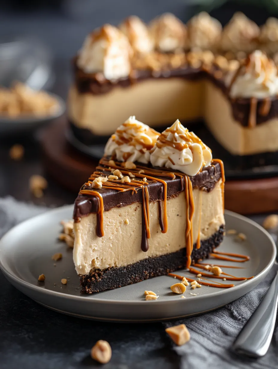Ein Stück Schokoladenkuchen mit Karamellsoße.