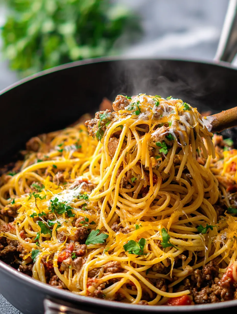 Eine Schüssel Spaghetti mit Fleischsoße.