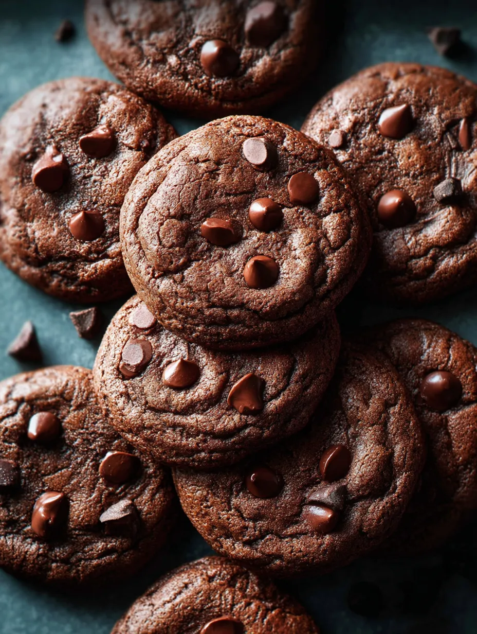 Chocolate chip cookies on a table.