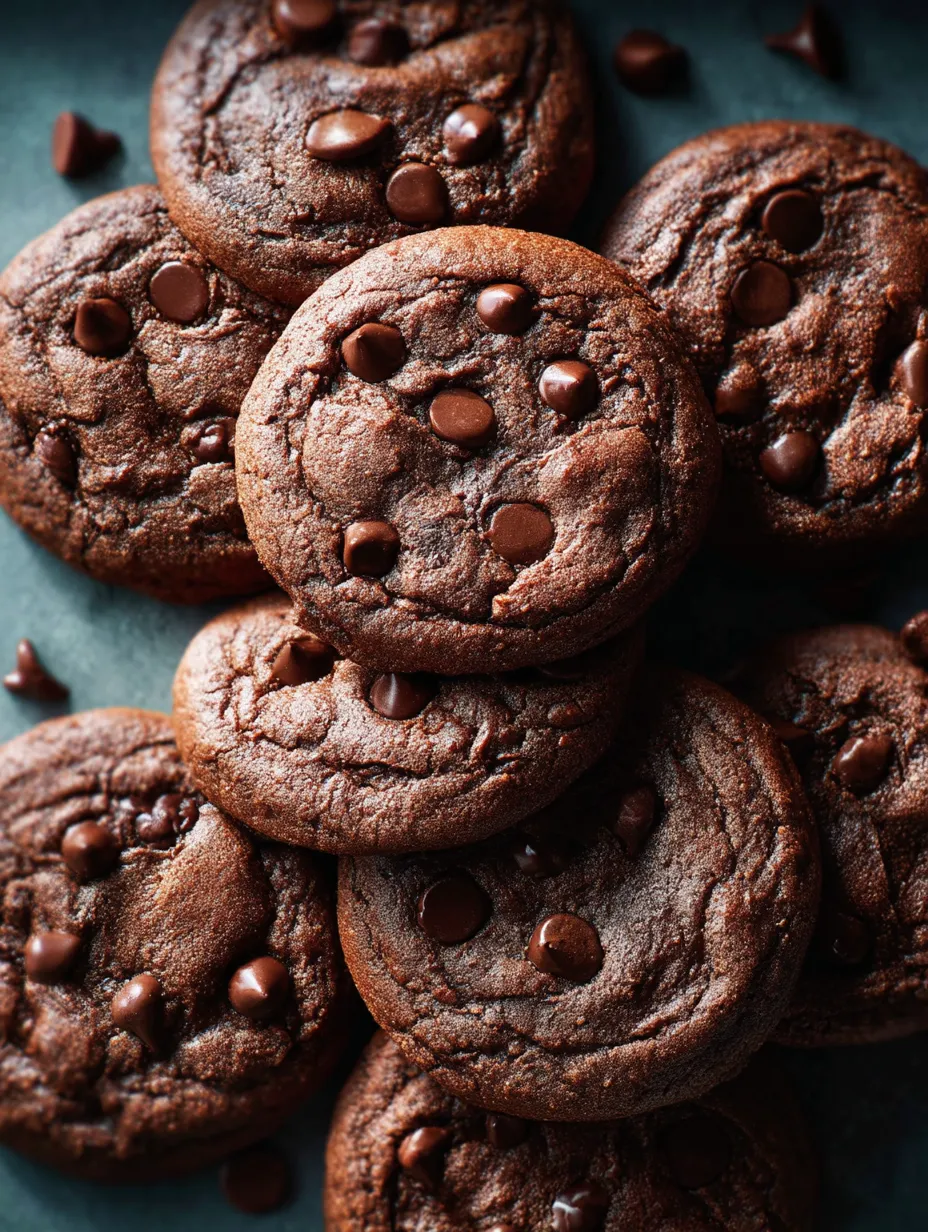 Chocolate chip cookies on a table.