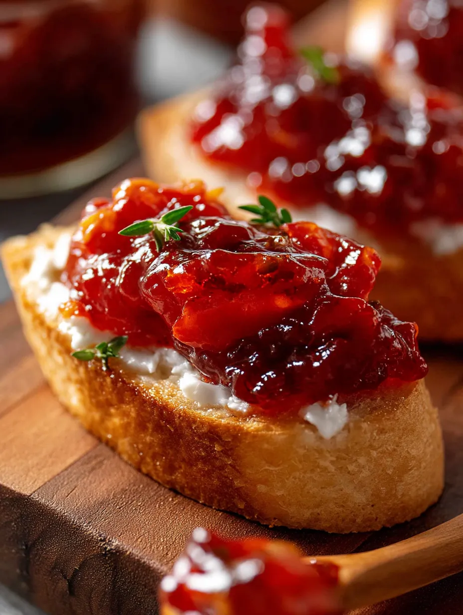 Zwei Brotscheiben mit Marmelade darauf.