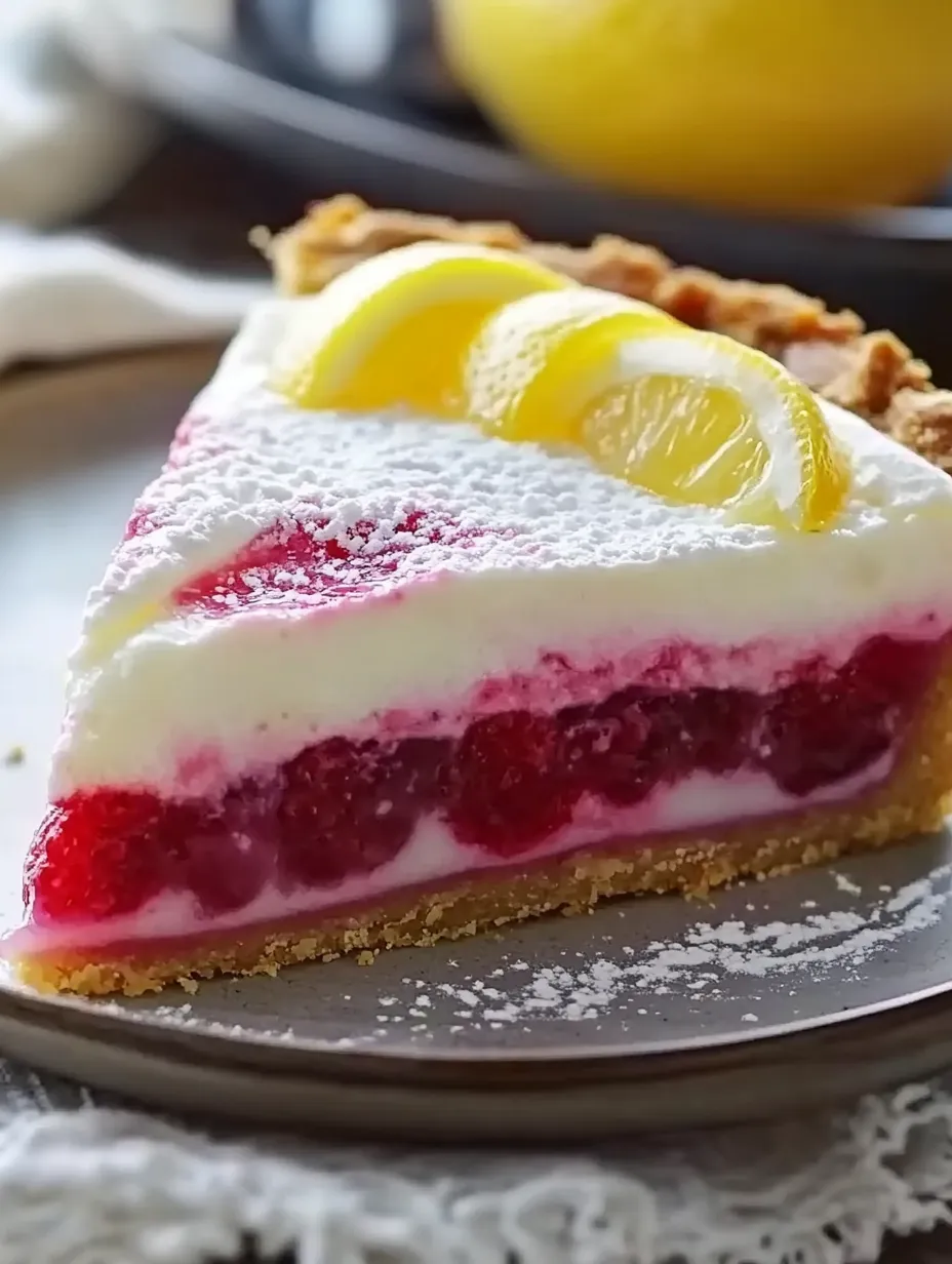 Ein Stück Zitronenbaiser-Kuchen.