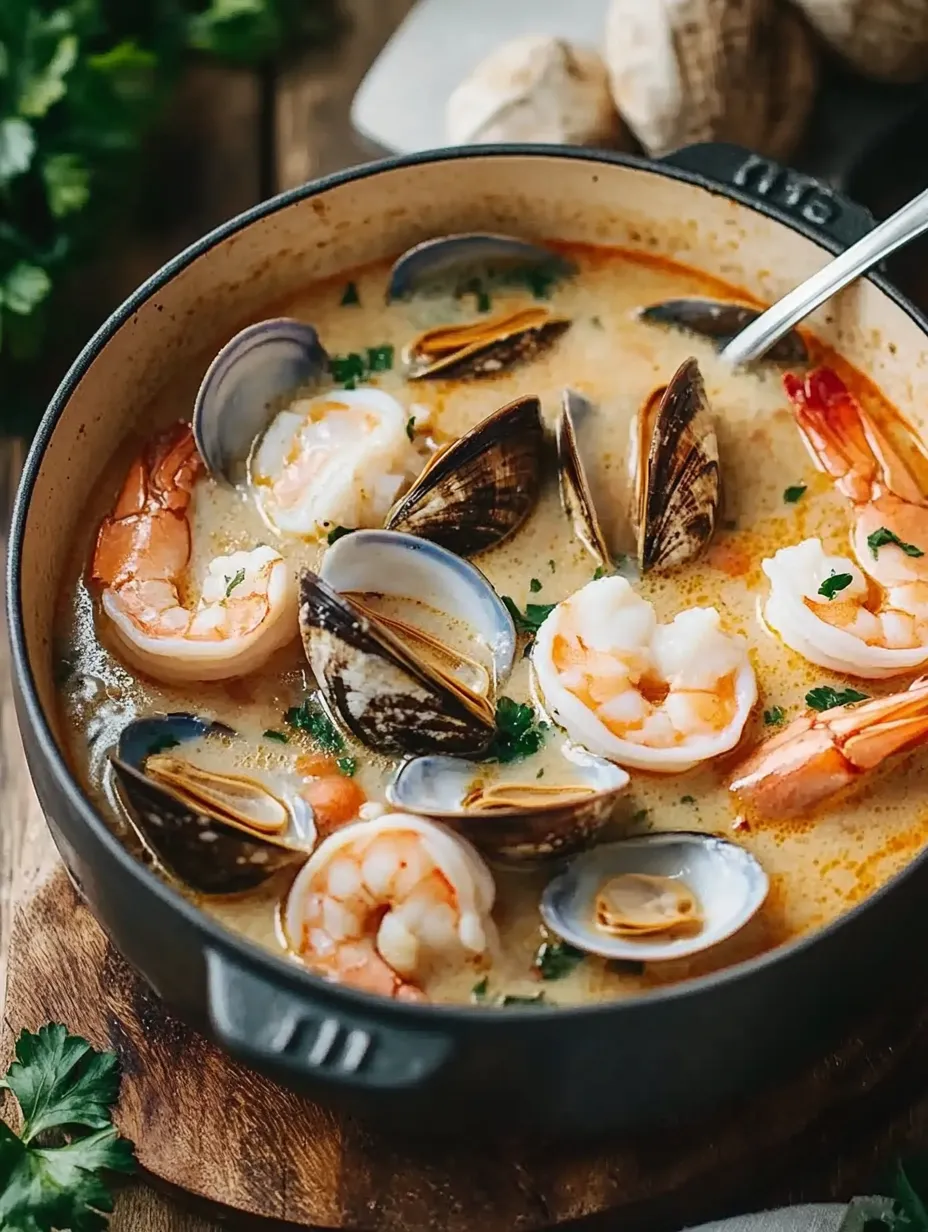 Eine Schüssel mit Garnelen und Venusmuscheln.