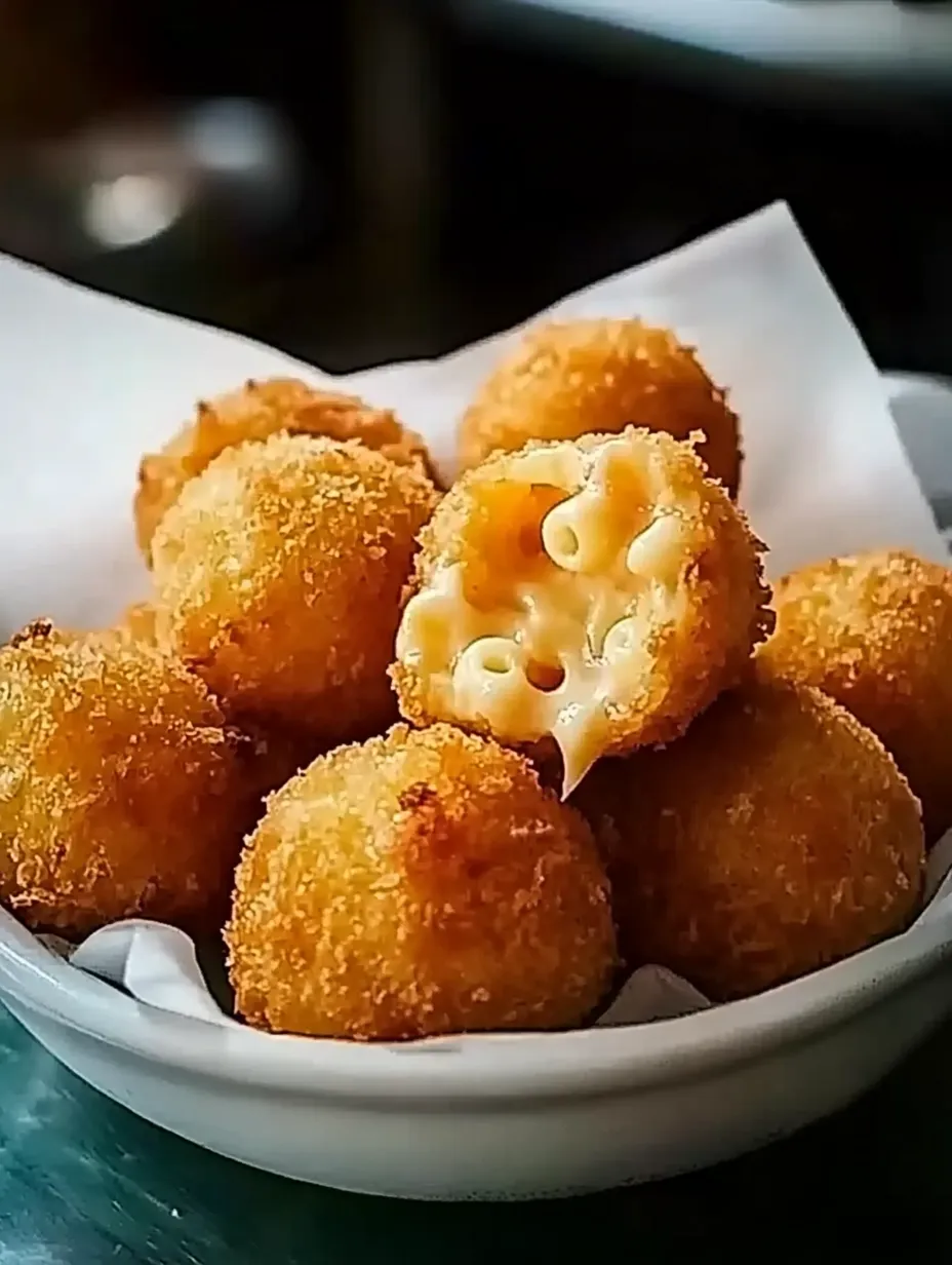 Eine Schüssel mit Käsebällchen.