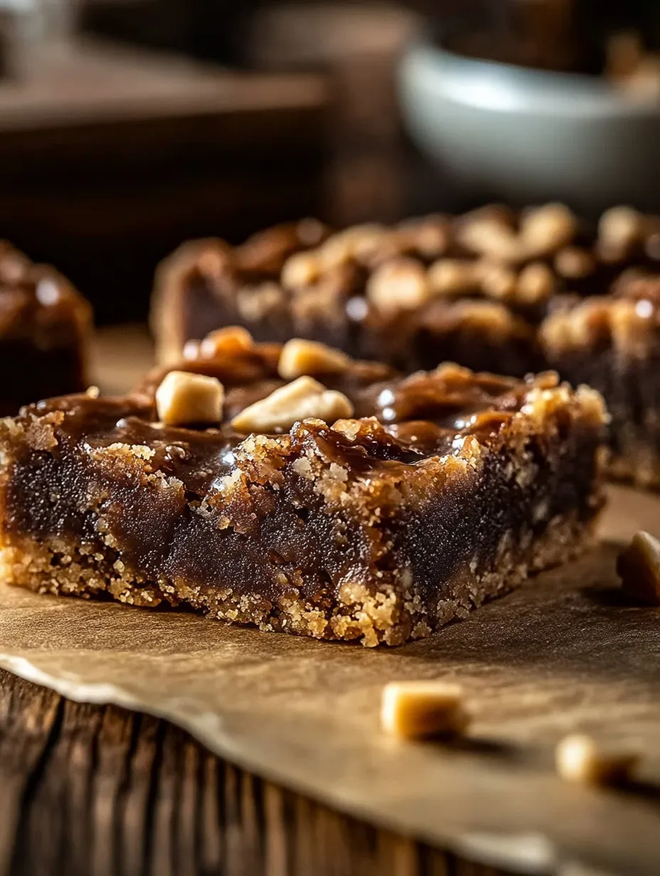 Ein Stück Schokoladenkuchen mit Nüssen darauf.