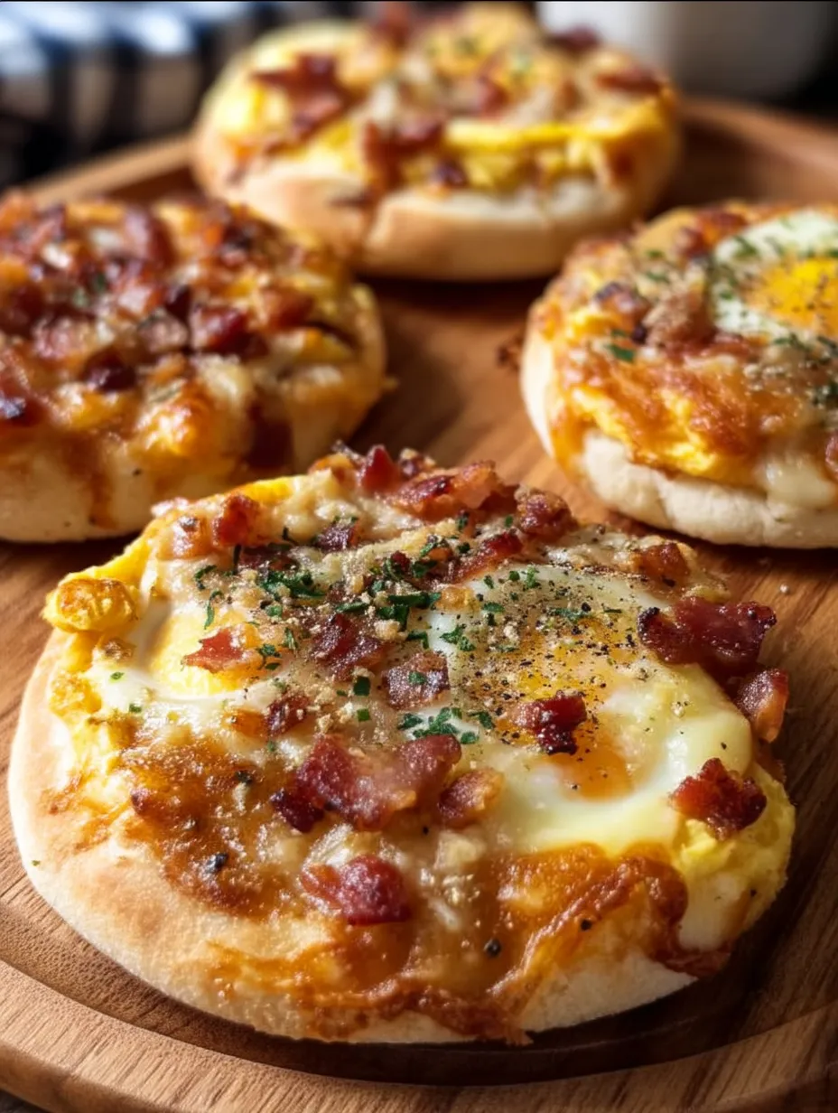 Speck und Ei Frühstücksbrötchen.