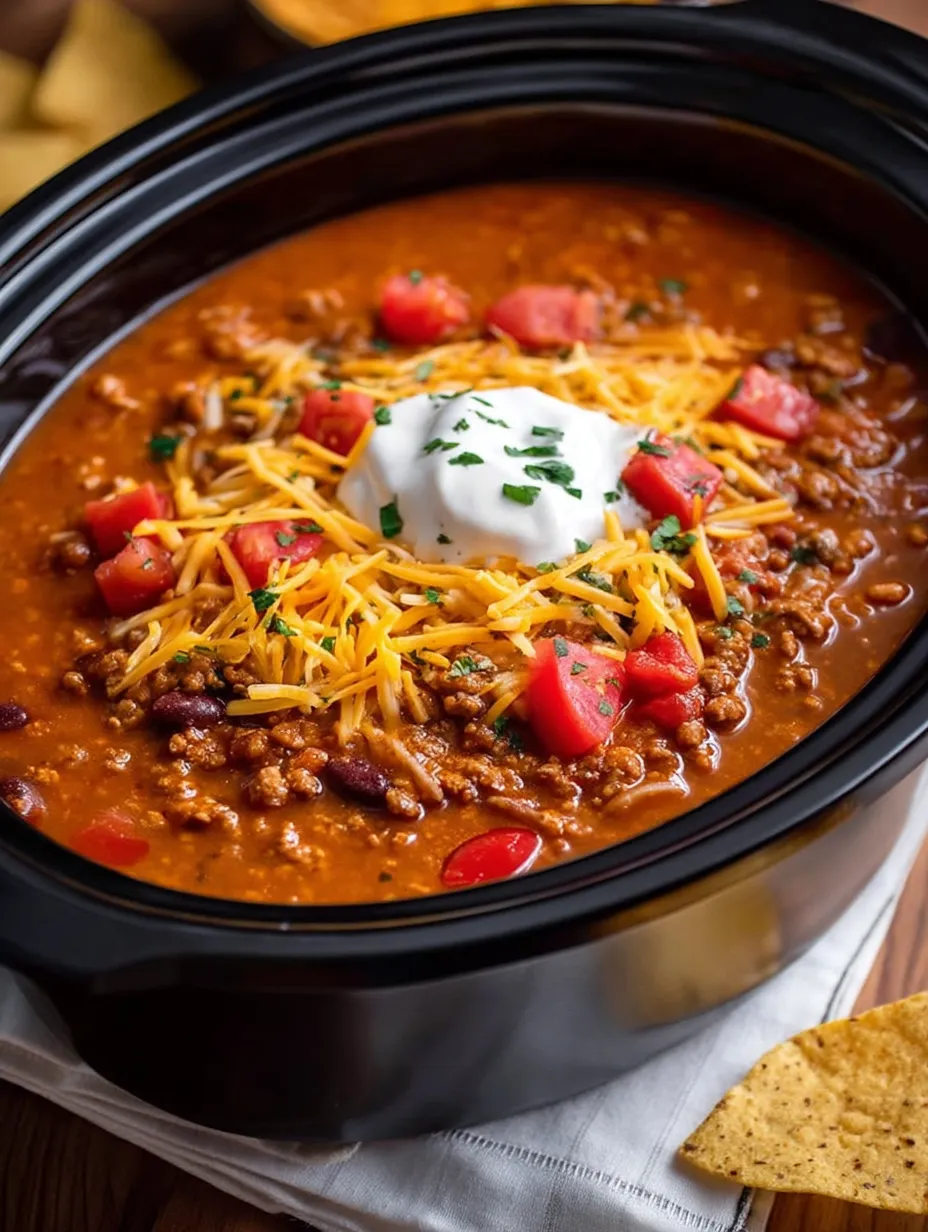 Eine Schüssel Chili mit Tomaten und Käse obendrauf.