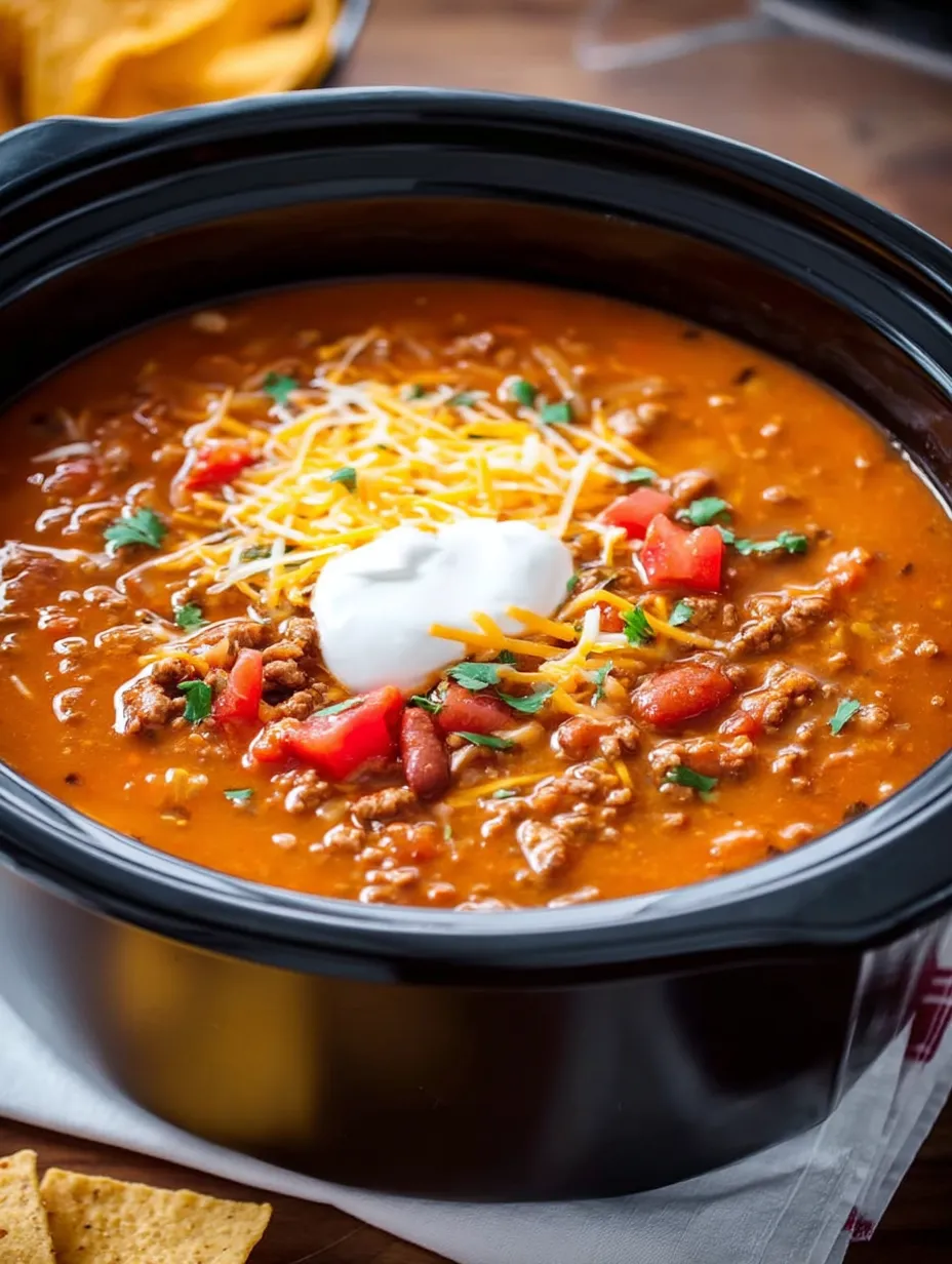 Eine Schüssel Chili mit Käse und Tomaten.