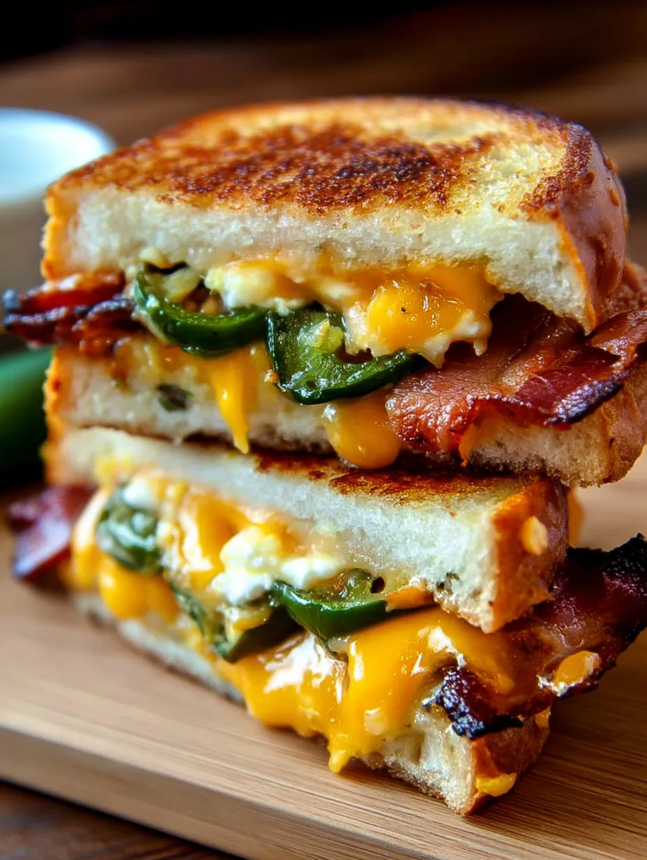 Sandwich mit Bacon und Jalapeños.