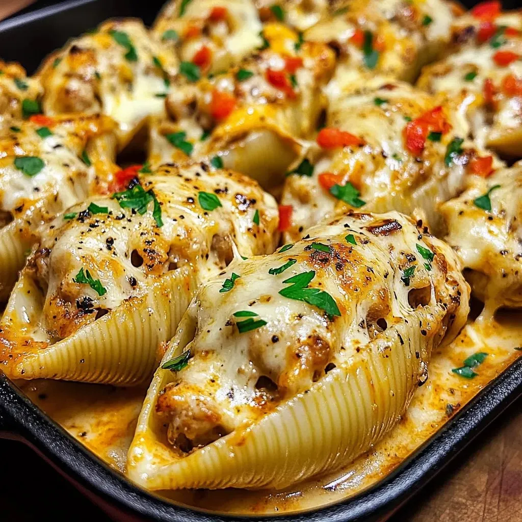 Eine Pfanne mit unterschiedlichsten Zutaten.