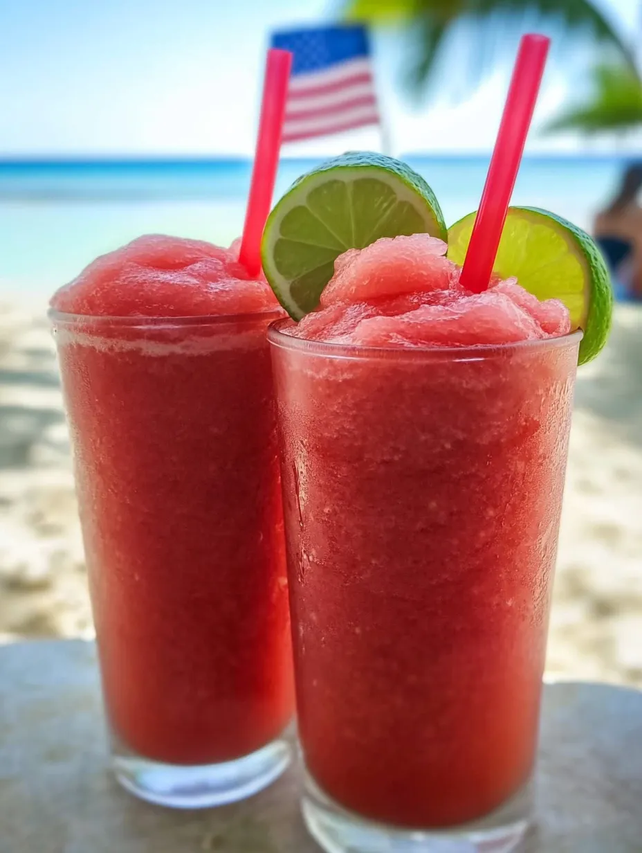 Zwei Gläser pinkes Getränk mit Limette.