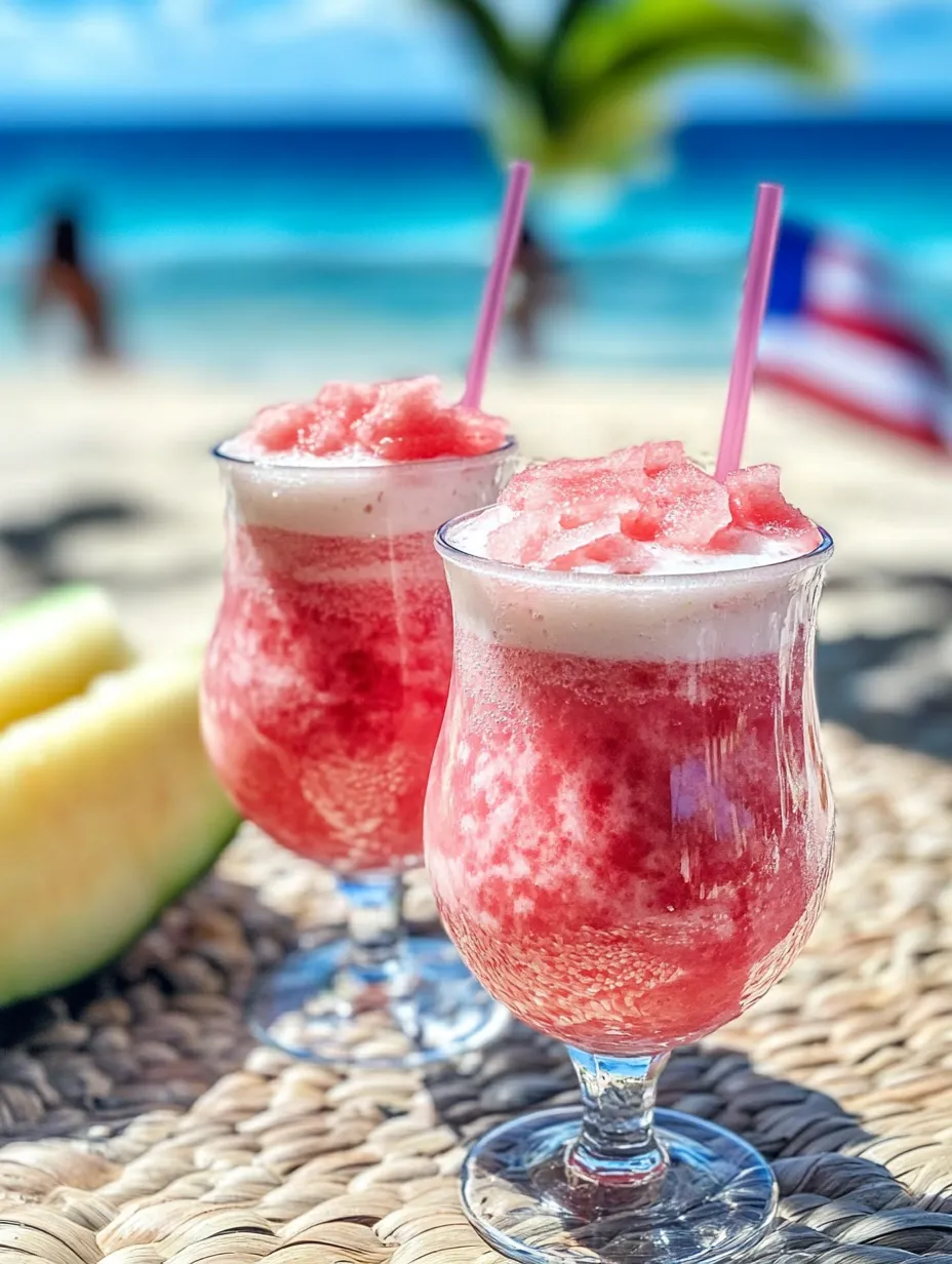 Zwei Gläser mit rosa Drink auf einem Tisch.