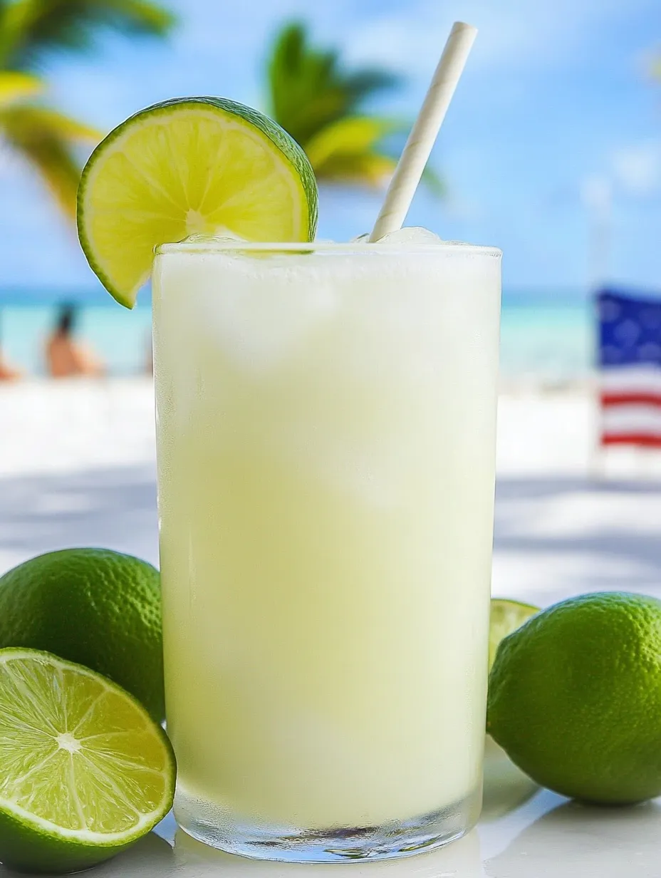 Ein Glas Limolimonade mit Limetten daneben.