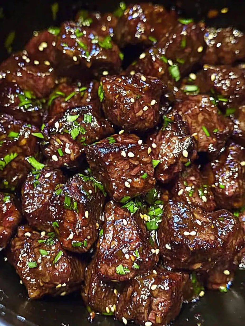 Eine Schale mit Rindfleisch und grüner Deko.