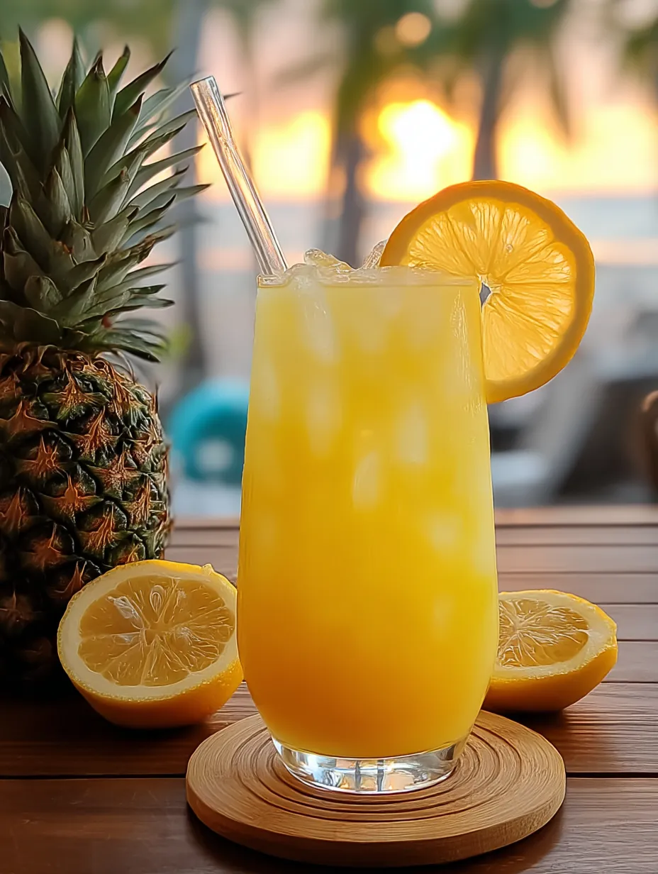 Ein Glas voller Orangensaft mit Zitronenscheibe am Glasrand.