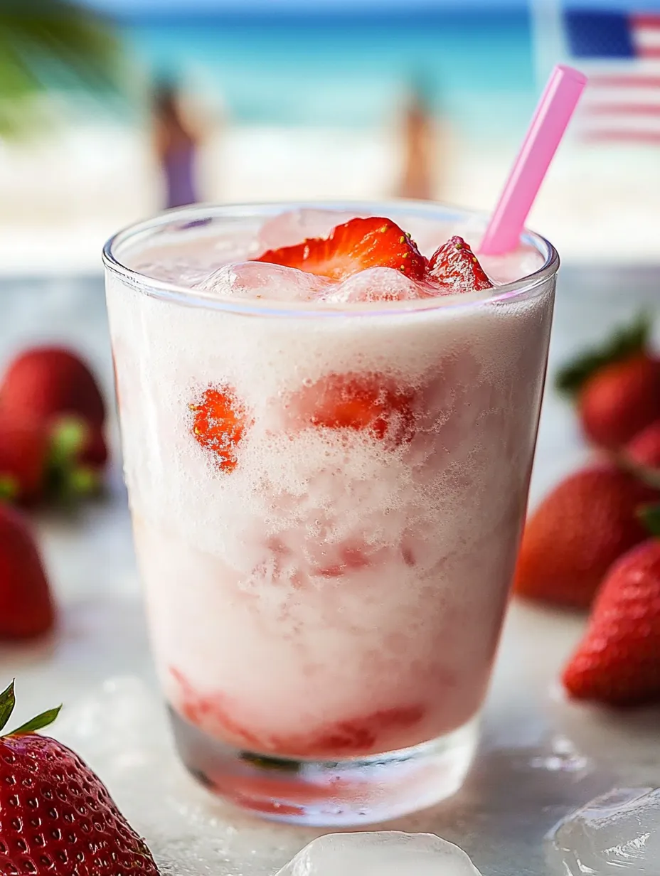 Ein Glas Erdbeermilch mit frischen Erdbeeren daneben.