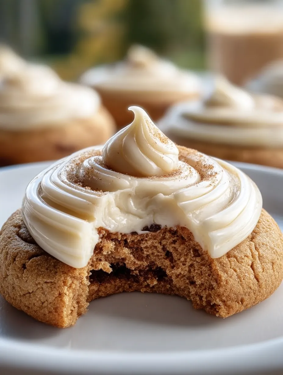 Ein Cookie mit weißem Frosting und Zimttopping.