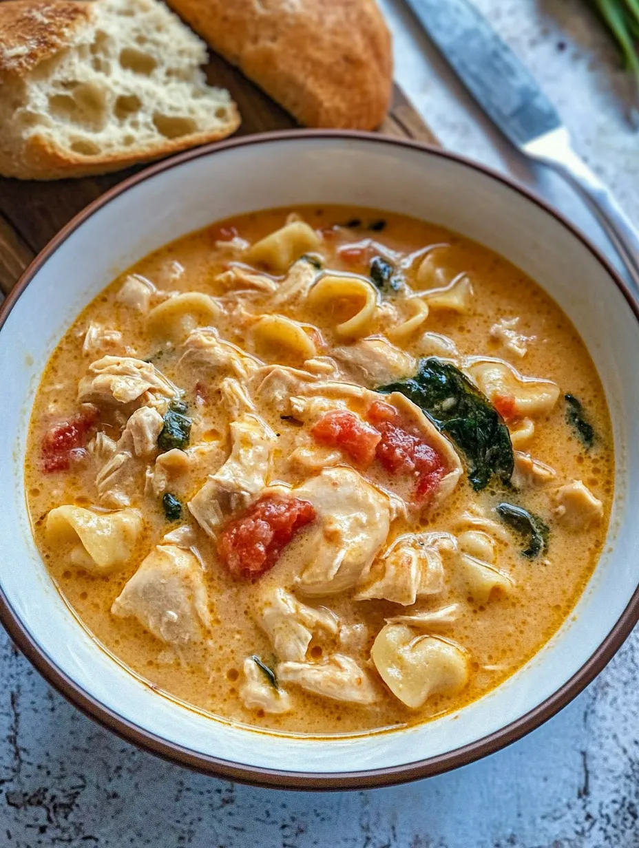 Eine Schale Suppe mit Huhn und Gemüse.