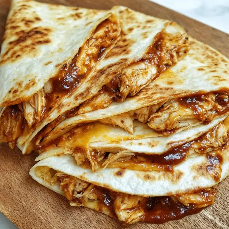 Ein Stapel Hähnchen-Sandwiches auf einem Holztisch.