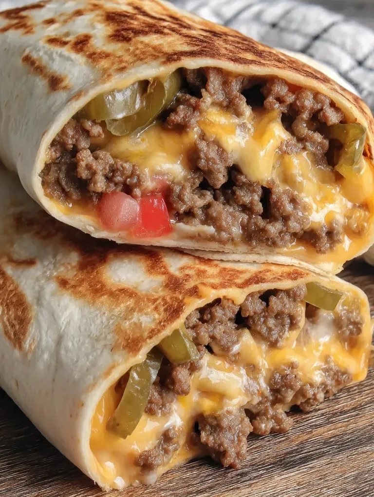 Ein Wrap mit Fleisch und Käse.