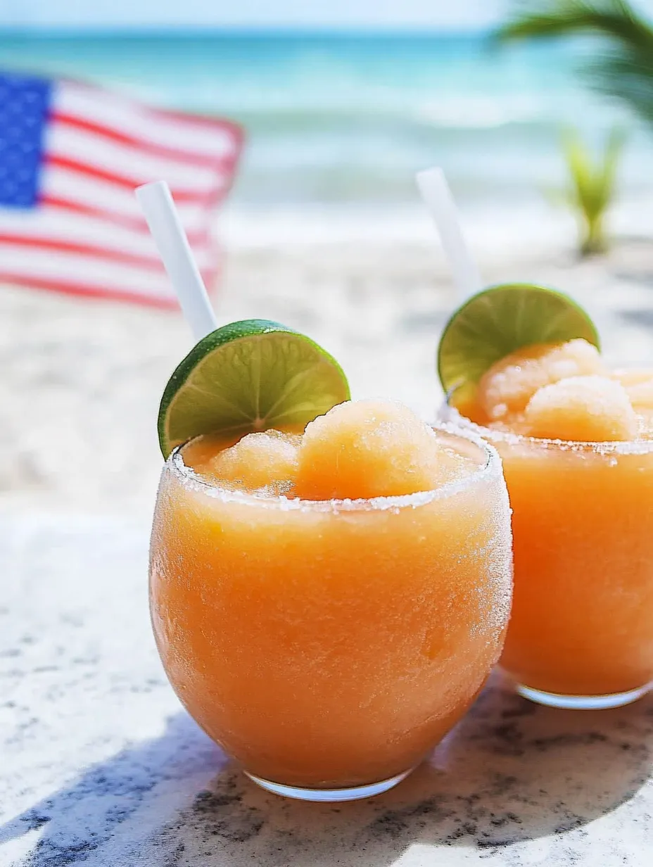 Zwei Gläser pinkfarbener Slushies mit Limette on top.