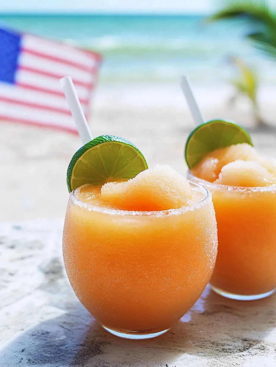 Zwei Gläser Margarita Slushies mit Limettenrand.