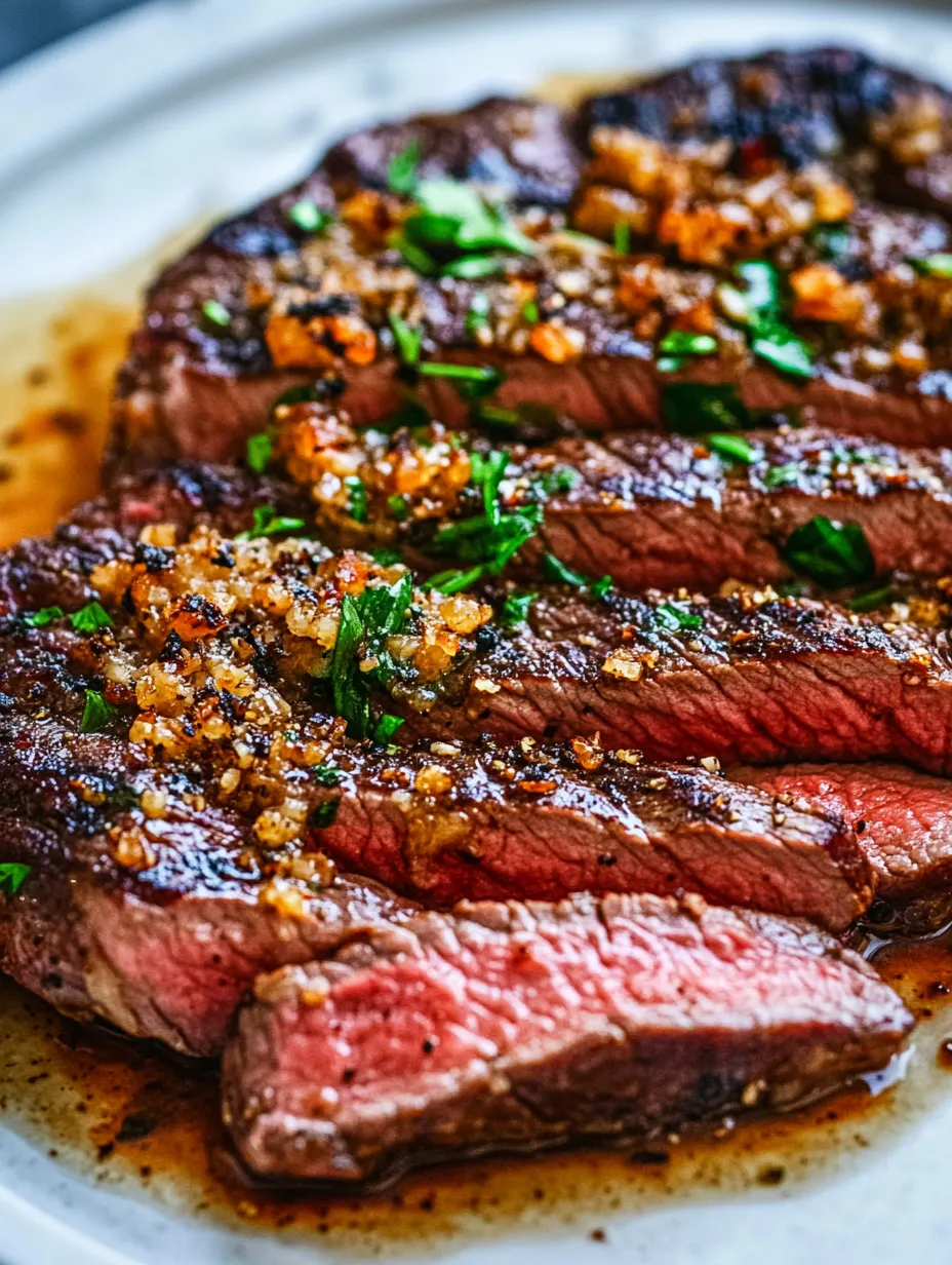 Nahaufnahme von einem gewürzten Steak.