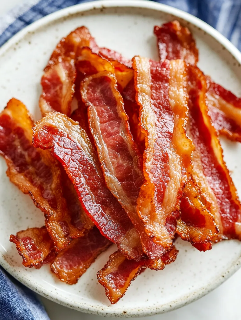 Bacon auf Teller.