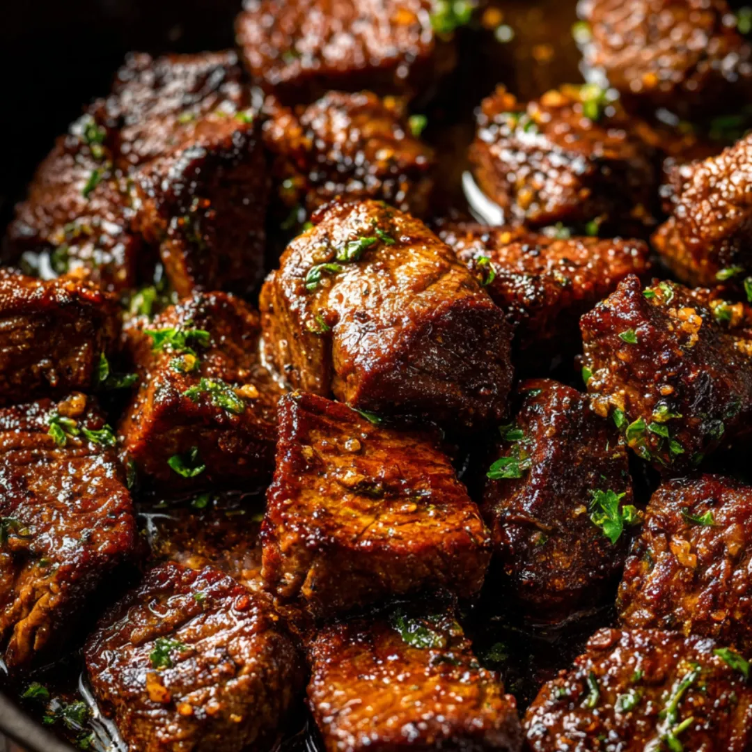 Nahaufnahme eines Tellers mit Fleisch.