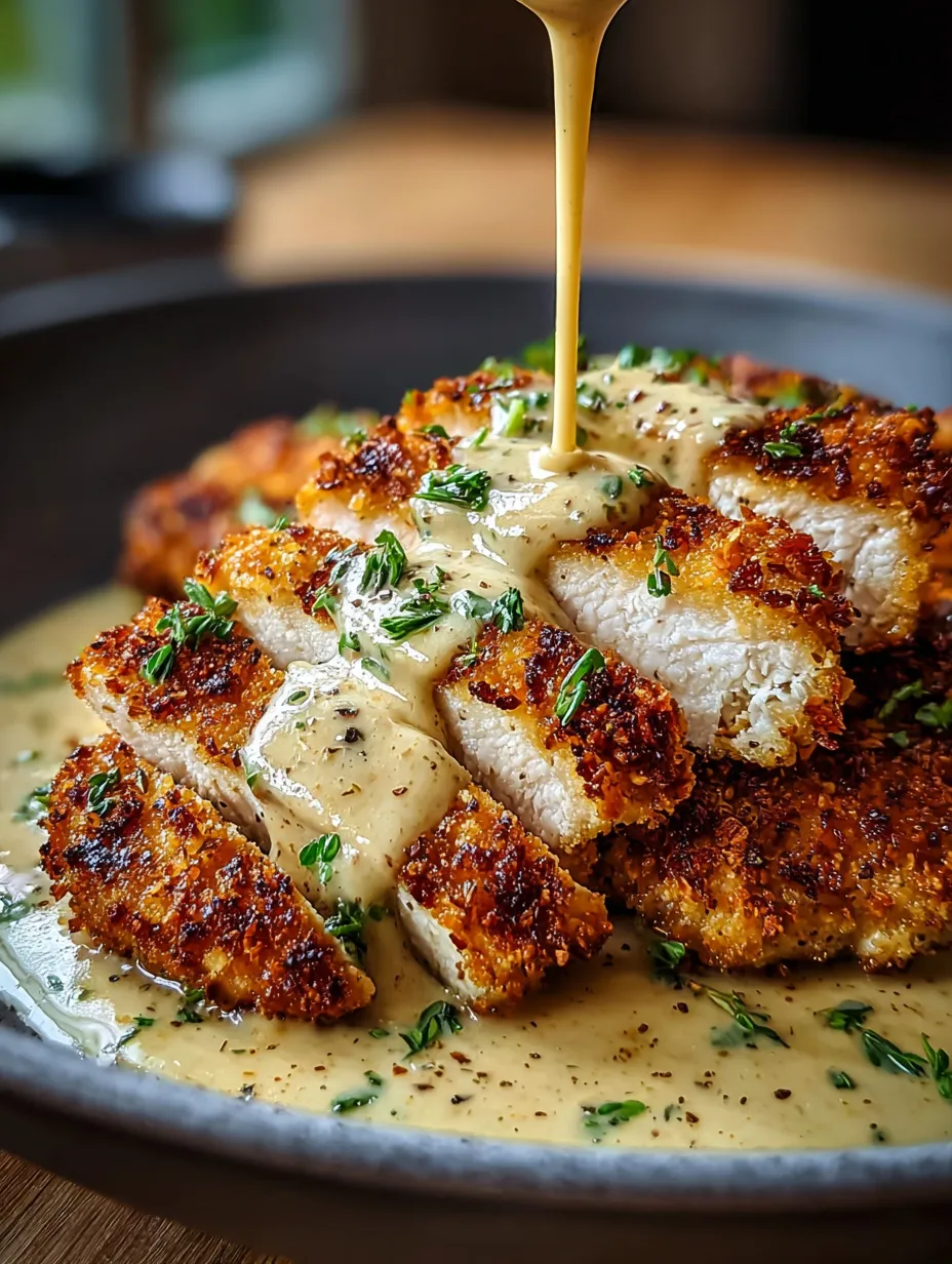 Ein Teller Essen mit gelber Soße oben drauf.