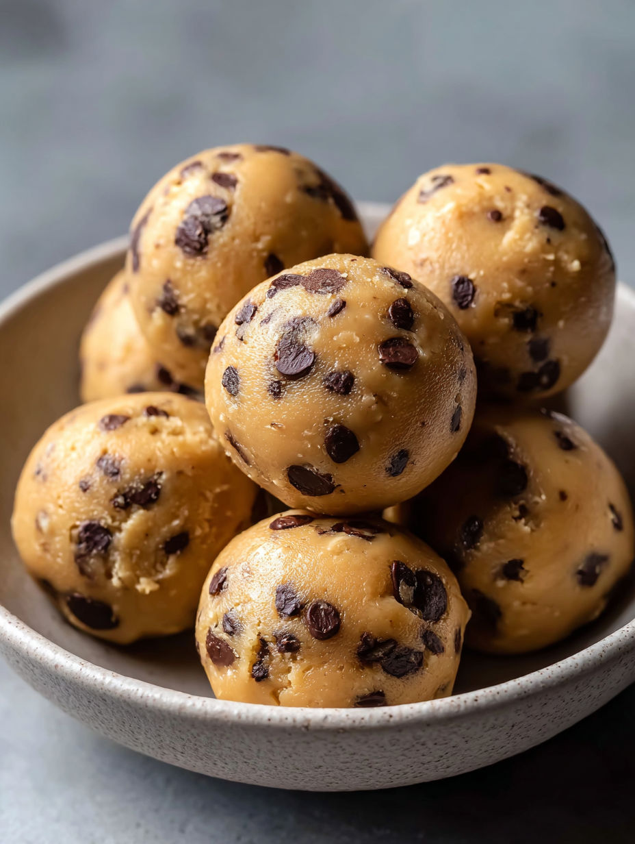 Eine Schale mit kleinen Schokostückchen-Knusperbissen.