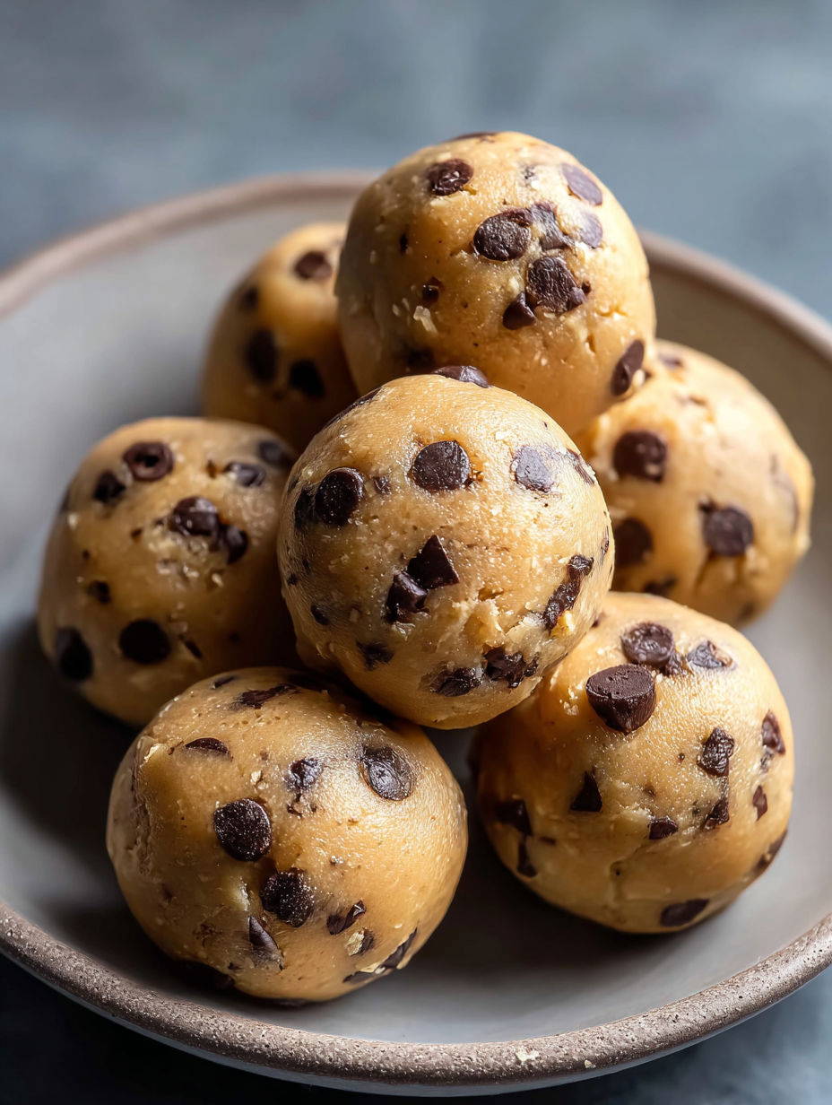 Eine Schüssel mit Knusperbissen voller Schokostücke.