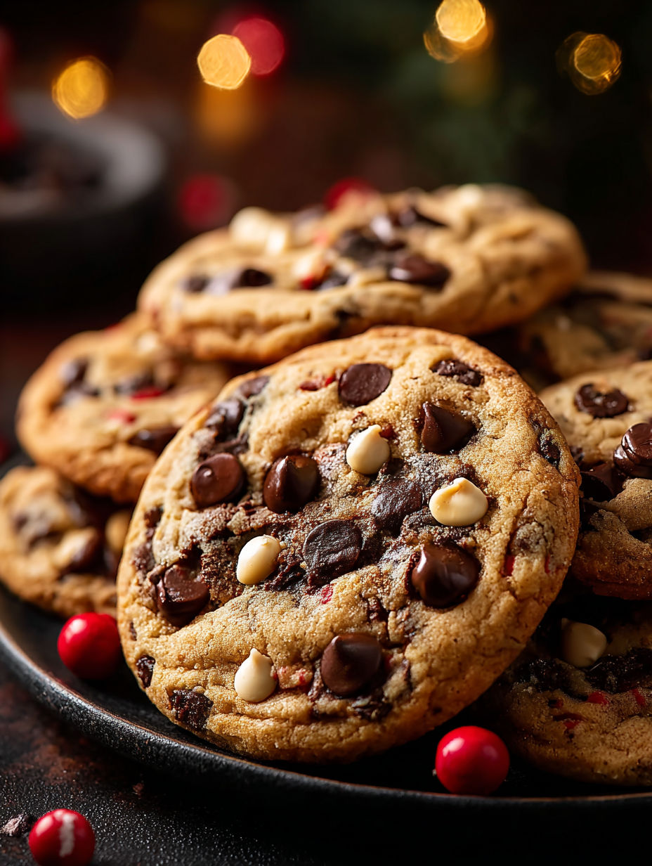 Ein Teller mit Schoko Keksen.