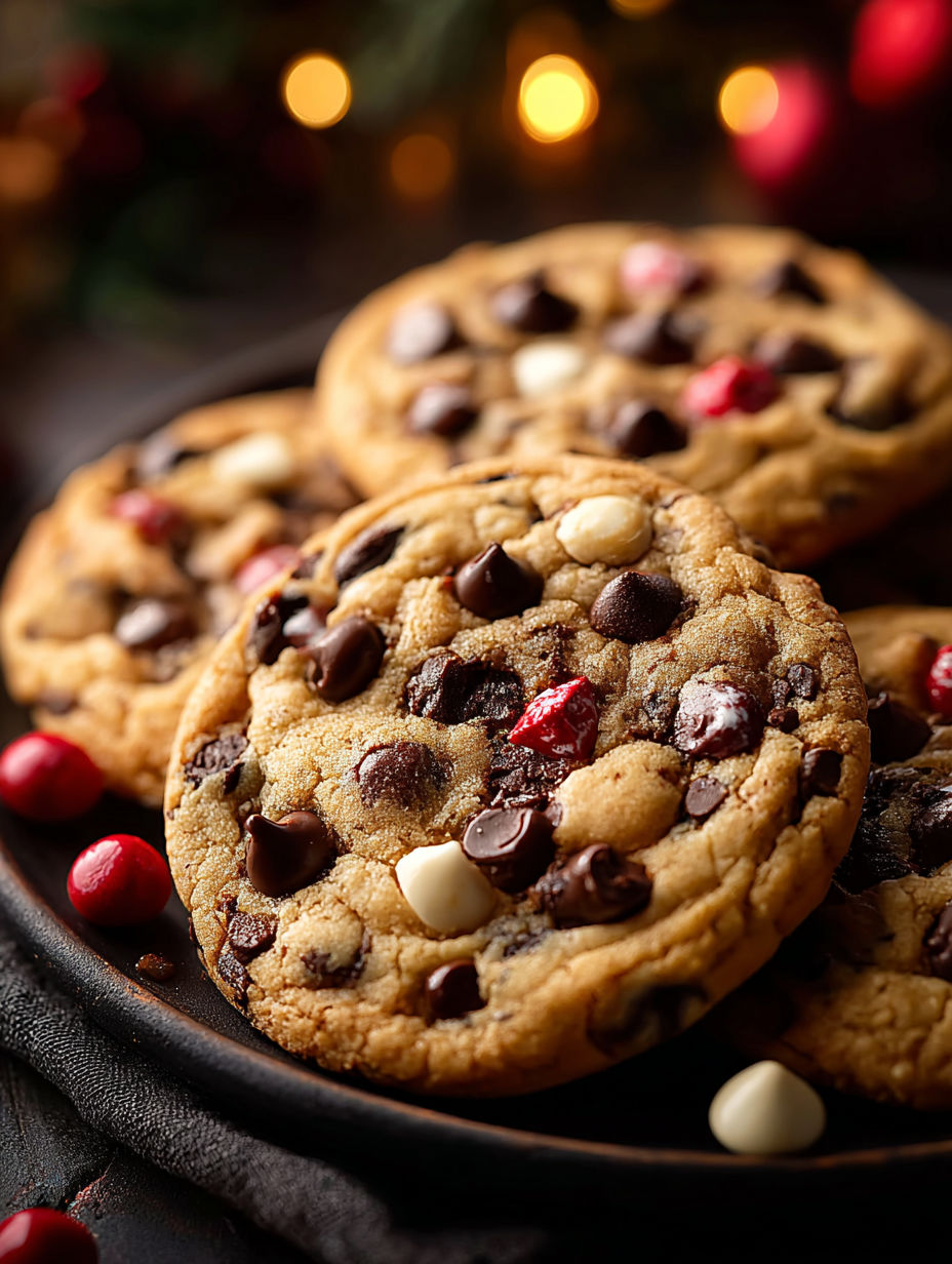 Ein Teller mit Schokocookies.
