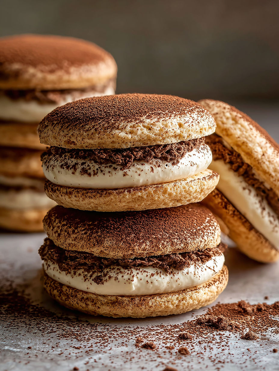 Tiramisu Kekse schön gestapelt.