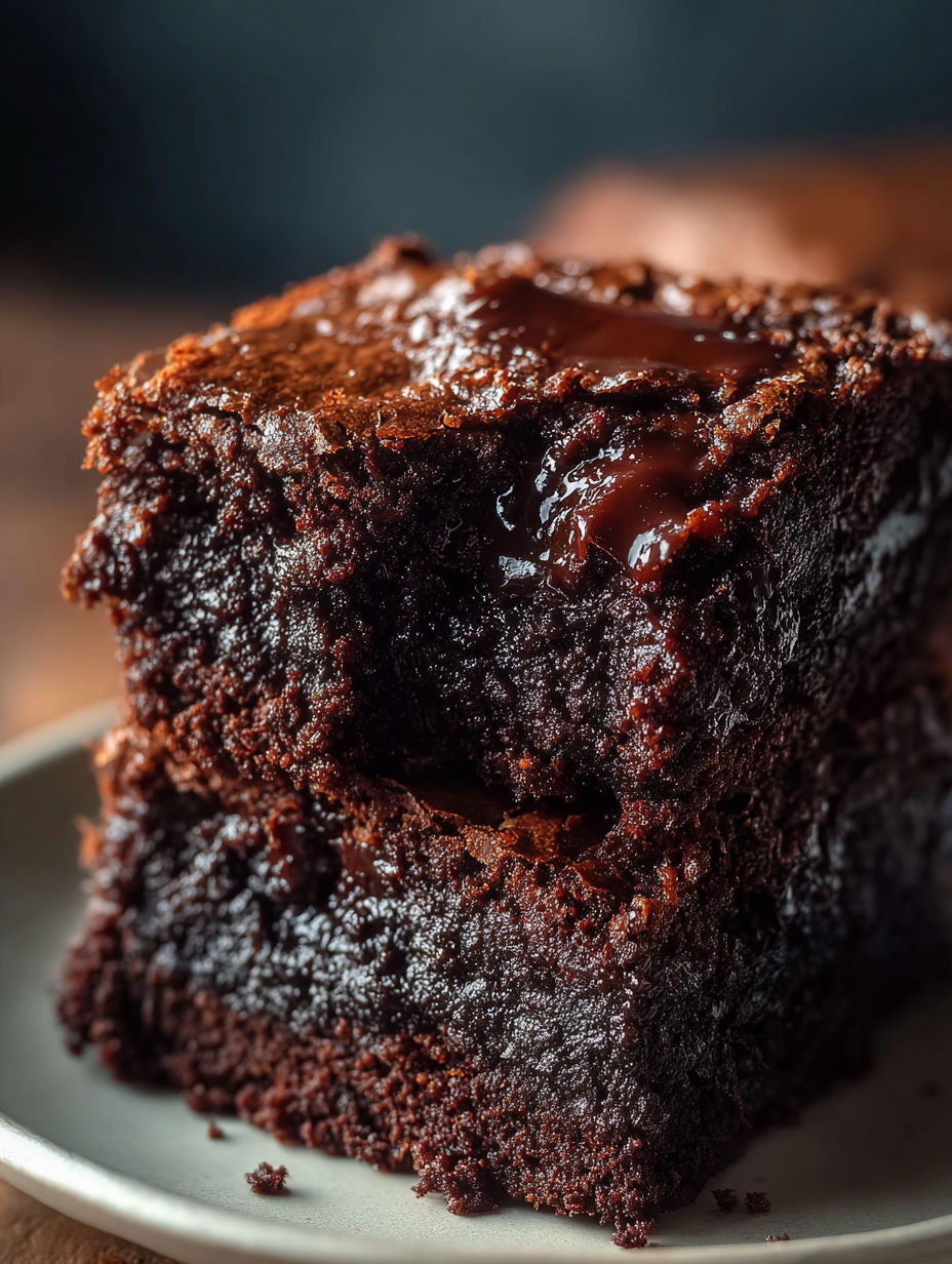 Ein Stück Schokoladenkuchen mit Schokosoße.