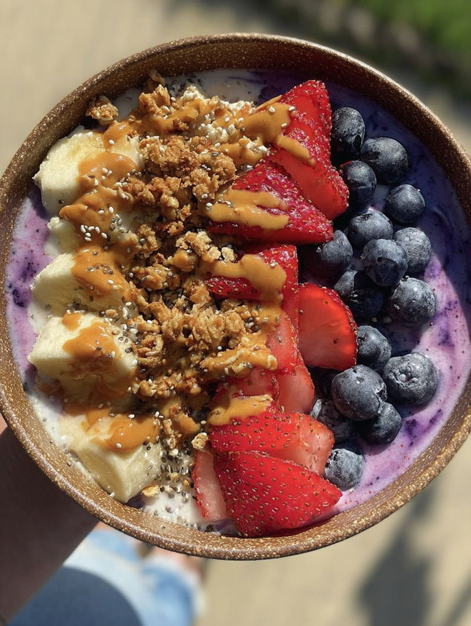 Eine Schale mit Früchten und Nüssen.