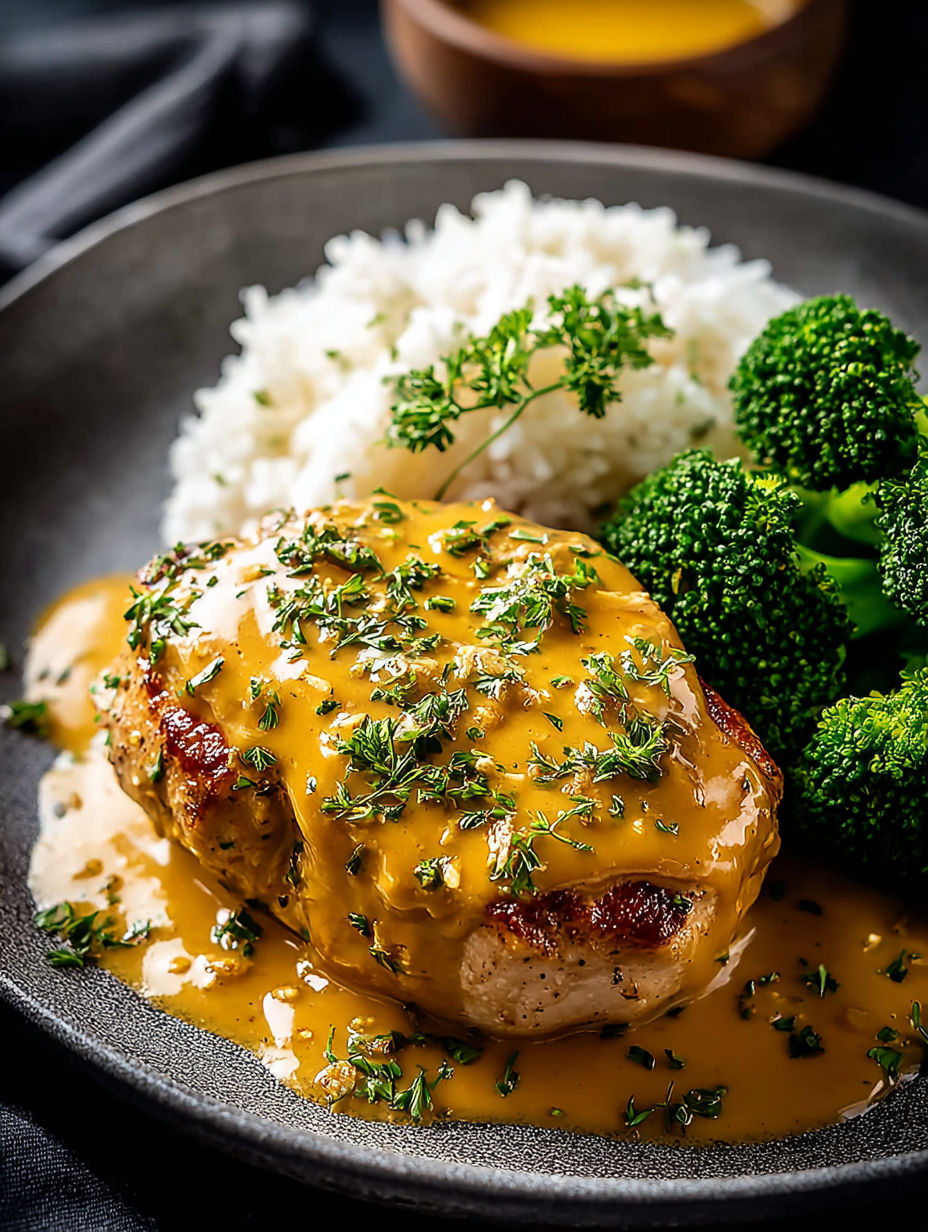 Teller mit Hühnchen, Reis und Brokkoli