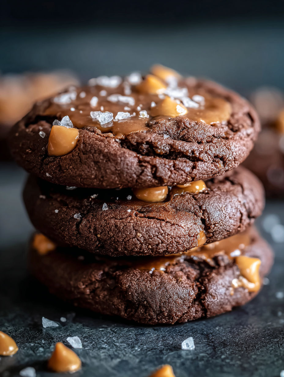 Gesalzene Double-Chocolate-Erdnussbutter-Kekse.