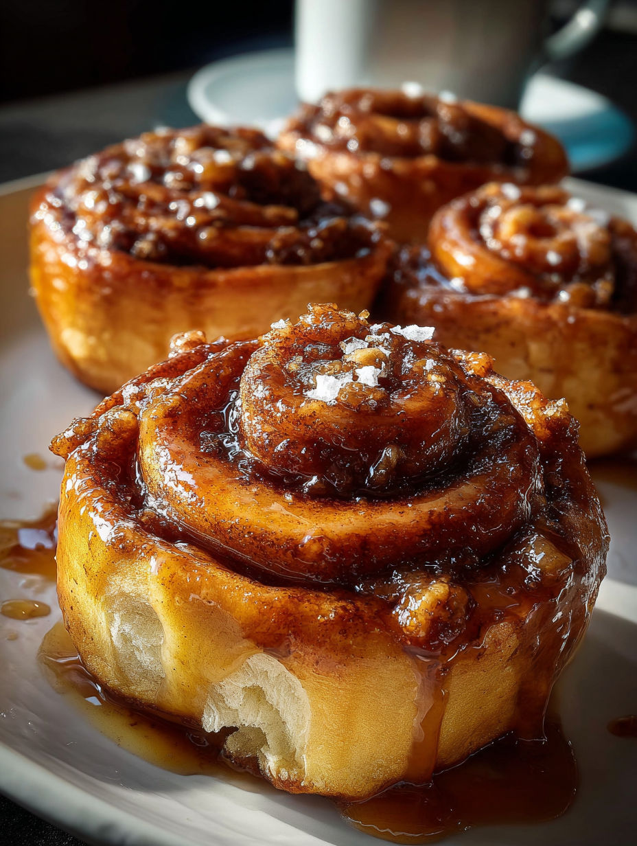 Lockere Zimtschnecken mit Kaffee.