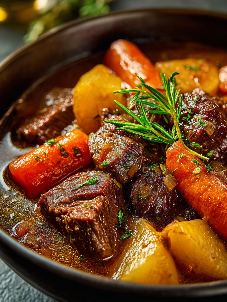 Eine Schüssel mit Fleisch und Gemüse.