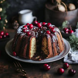 Weihnachts-Lebkuchen-Gugelhupf mit Kirschen