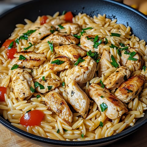 One Pot Orzo-Nudeln mit Hühnchen