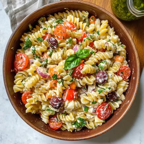 Mediterraner Nudelsalat (Vegetarisch)