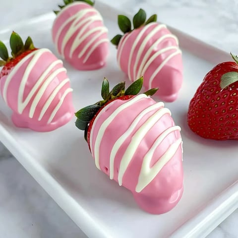 Wie man rosa Erdbeeren mit Schokolade macht