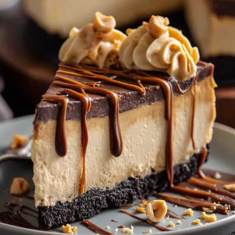 Ein Stück Kuchen mit Karamell-Deko.