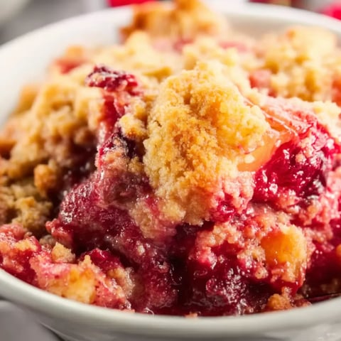 Eine Schale mit Früchten und einem Pfirsich obenauf.