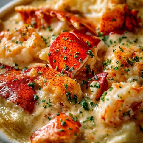 Eine Schüssel Hummer-Bisque mit einem grünen Kräuterzweig.