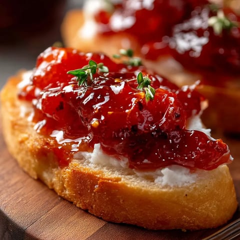 Ein Stück Brot mit Marmelade bestrichen.